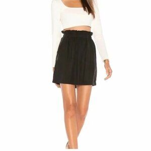 New 1.state 100% cupro paper bag mini skirt P5054